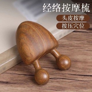 現貨】 按摩梳 Massage comb 小蝸牛檀木按摩梳眼部面部提拉緊緻經絡按摩防脫髮頭療養生按摩器 amj1
