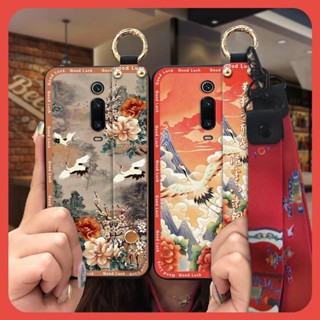 掛繩新中式紅米K20/K20 Pro/小米9T/小米9T Pro手機殼時尚中年指環潮流蓮花散熱女款軟殼錦鯉質感新款媽媽