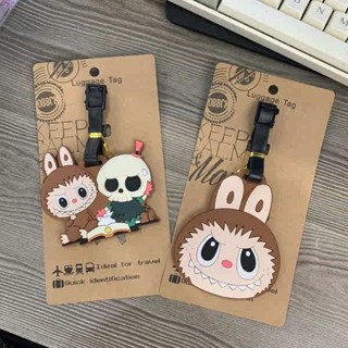 旅行箱束帶 行李箱束帶 行李束帶 LABUBU卡通拉布布行李牌 旅行箱包託運標識吊牌 幼兒園名字牌吊飾
