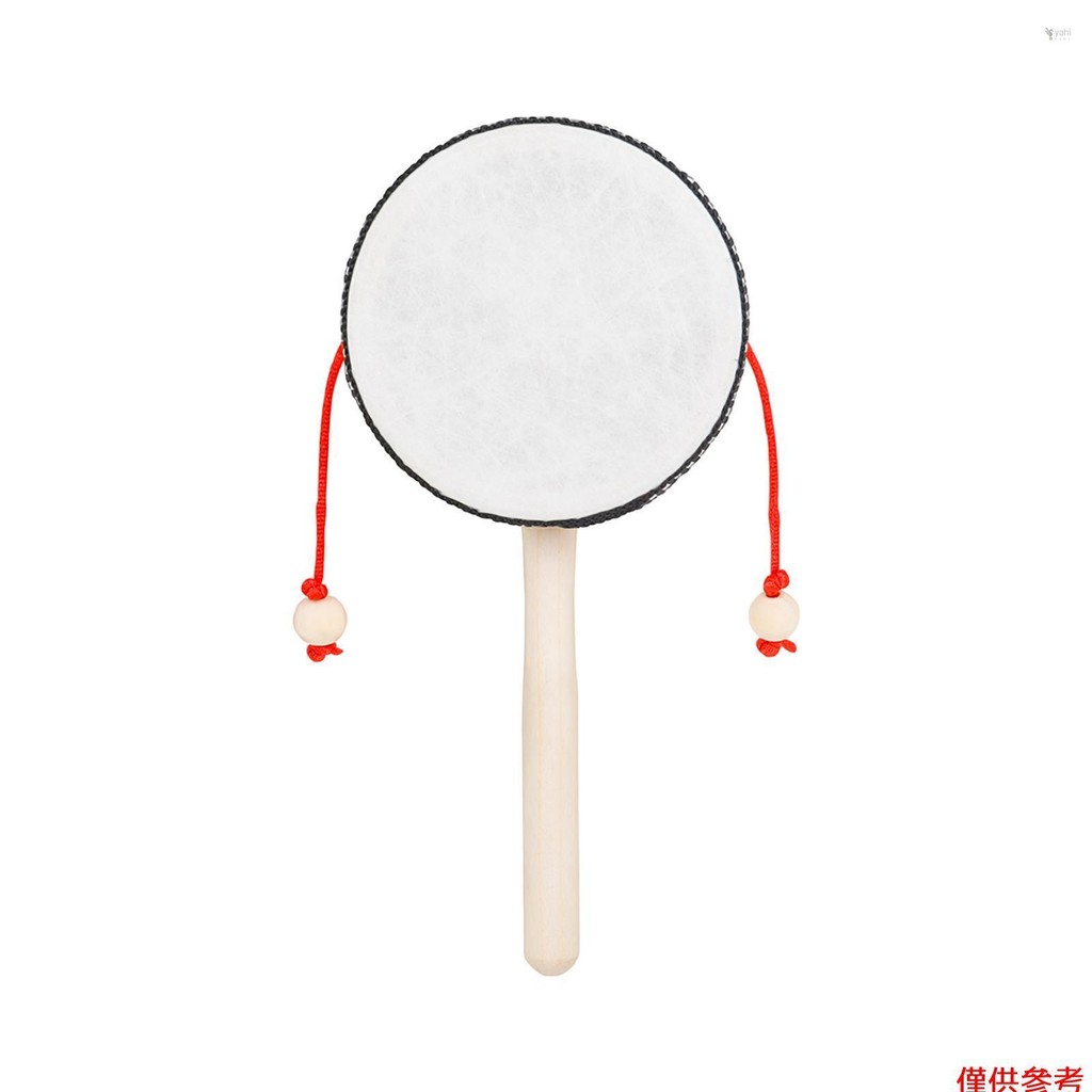 Yoh 4寸撥浪鼓木製搖鼓撥浪鼓旋轉鼓手