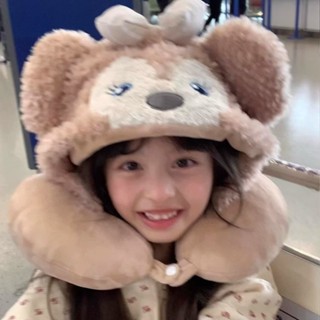 【臺灣🔥出貨】雪莉玫U型枕迪士尼帽子可愛連帽頸枕u形枕開車飛機高鐵旅行護頸枕