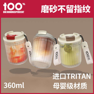 水壺 冷水壺 100%咖啡杯隨行杯玻璃杯女高顏值外帶便攜tritan水杯外出攜帶杯子