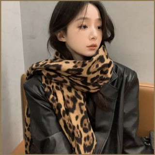 NP2時尚豹紋圍巾女仿羊絨秋冬加厚流蘇披肩PN2