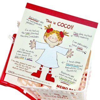 Coco NO64 MEMO PAD 記事本可愛筆記 50 張 4 種不同紙圖案防水 PP 保護套