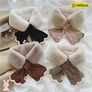 VELLOCA1針織圍巾,十字披肩領巾,溫暖加厚防風魚尾羊毛衣領女性配飾