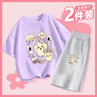 [限時特賣]女大童套裝兒童短袖短褲吉伊卡哇2025新款爆款休閒運動學生套裝潮流可愛兩件套女童中大童