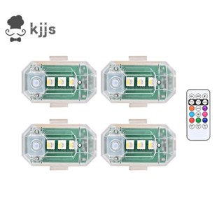 4PCS 無線 Led 頻閃燈帶遙控器,8 色 USB 防撞 Led 緊急警示燈