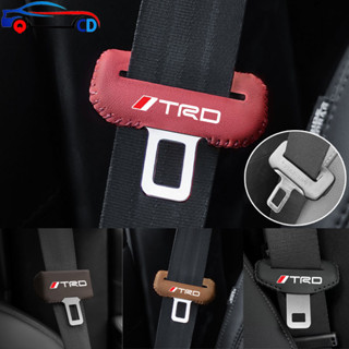 豐田 TRD 通用汽車安全帶扣保護器皮革防刮蓋內飾適用於 Vios Wish Hilux Yaris Rush GR C