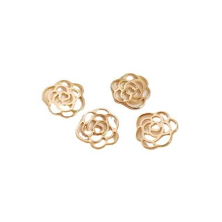 宏雲Hongyun-Ala新品-14K包金保色配件銅鍍真金鏤空玫瑰花吊墜diy項鍊耳環吊飾首飾資料