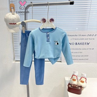 90-140CM 中兒童秋衣衛生褲保暖內衣家居服 秋冬款男女童卡通德絨睡衣套裝 現貨 快速出貨