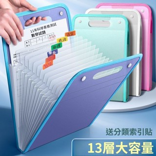 【Lumina文具】a4 手提 立式檔案夾 13格 PP款 大容量 學生試捲 收納風琴包