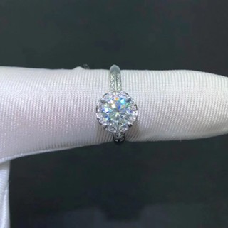 莫桑鑽戒指豪華心心相印莫桑鑽女戒情侶戒指純銀鍍PT950鉑金 不褪色不過敏主石1克拉D色VVS1 GRA證書 1對1腰碼