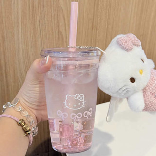 冰霸杯 保冰杯 Hellokitty貓吸管杯tritan杯高顏值可愛少女心水杯學生便攜隨行杯