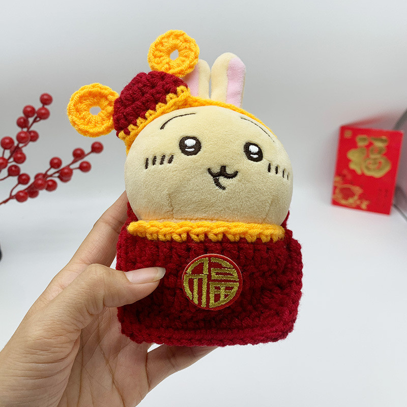 ✨【現貨】新年娃衣 10cm 娃衣 吉伊卡哇 窄管 玩偶 財神爺衣服 財神頭套 紅包 娃衣 財神爺裝扮 10公分娃衣 ✨