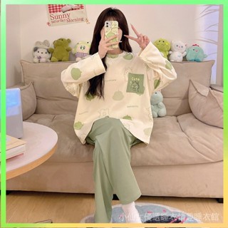 【✨臺灣熱賣】 甜美小恐龍睡衣女春鞦季2024年新款卡通學生長袖傢居服套裝可外穿 限時特賣117-1-A