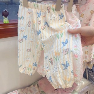 《現貨下單【店鋪熱銷】兒童薄款防蚊褲夏季新款兒童燈籠褲女寶寶空調褲嬰兒夏天褲子兒童防蚊褲防蚊褲高腰兒童長褲批發韓國防蚊褲