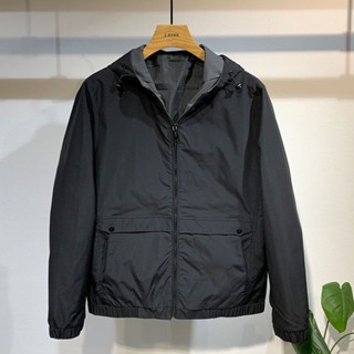 春秋新款素色工裝外套男士潮流韓版連帽淨版百搭短版緊身高級夾克20250513