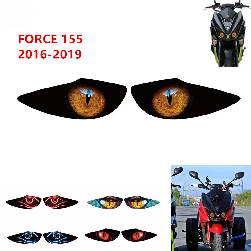 山葉 適用於 YAMAHA FORCE 155 2016-2019 2020 摩托車配件前整流罩大燈護罩貼紙大燈保護貼紙