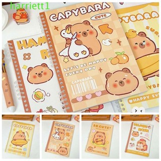HARRIETT活頁筆記本,加厚內頁多功能Capybara線圈筆記本,創意可愛可更換活頁卡通手賬