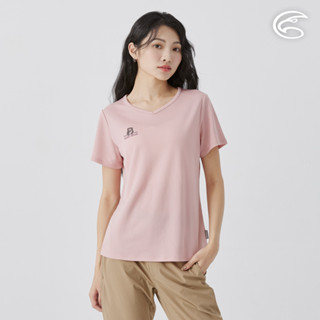 ADISI 女涼感型單向導濕速乾圖騰上衣 AL2511041 落日粉 (S-2XL)｜吸濕 快乾 透氣 排汗衣