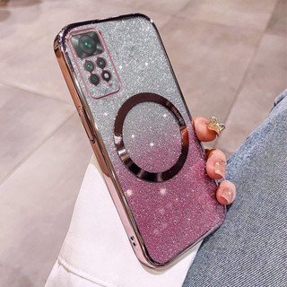 電鍍閃光時尚外殼 Redmi note 11 pro 4G note 11 pro 5G 手機殼帶磁吸防摔鏡頭,全覆蓋全
