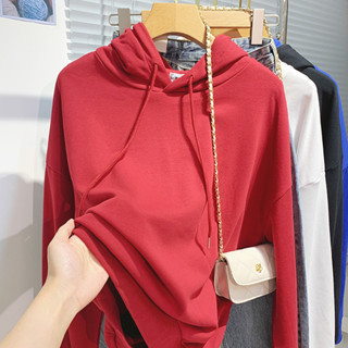 衣時尚 上衣 長袖T卹 連帽T 保暖 S-XL 新款慵懶風衛衣抽繩連帽長袖套頭外穿外套洋氣上衣T149-6110.