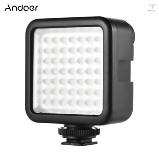 Andoer W49 迷你聯鎖相機 LED 面板燈可調光攝像機視頻照明帶鞋架適配器適用於佳能 A7 數碼單反相機
