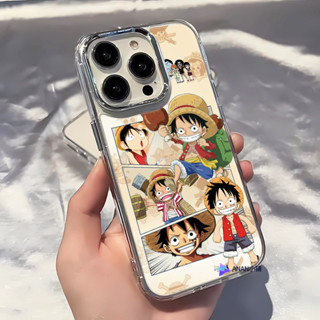 航海王拼圖魯夫手機殼 iPhone 16 15 14 13 12 11 Pro Max 金屬太空殼 全包邊防摔 透明軟殼