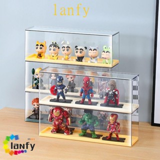 LANFY小雕像收納展示架,透明的防塵的雕像展示櫃,DIY防水的堆疊表小雕像收納盒桌面擺飾