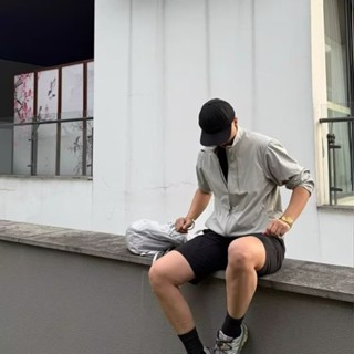 【HOT 本舖】男裝 夏季薄款美式立領運動戶外男士長袖肌理感透氣防水夾克休閒男外套
