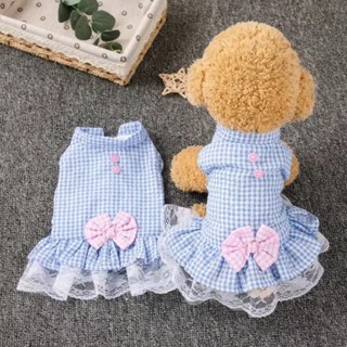 清新格子裙防掉毛狗狗衣服比熊泰迪博美寵#清新格子裙防掉毛狗狗衣服比熊泰迪博美寵