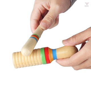 彩色木製烏鴉發聲器 Wood Guiro 兒童兒童音樂玩具打擊樂器