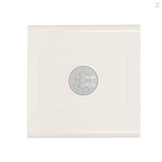 Pir燈開關火線輸入/輸出運動啟用led燈開關自動控制燈牆壁開關人體感應探測器(ac 220V,白色)