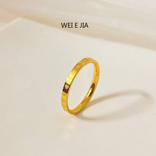 【唯家】周家同款滿圈愛心形戒指女鈦鋼不掉色簡約小眾設計高階感素圈指環