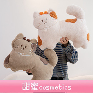 【甜蜜cosmetics】北歐貓咪毛絨抱枕ins風異形客廳沙髮裝飾靠墊床頭靠枕座椅靠背墊