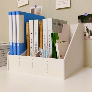 【3113人好評】加厚檔案架辦公室多層四欄白色書立單欄資料架桌面檔案夾收納架 EZZU