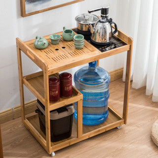 『JIGA』茶桌家用小茶臺 楠竹移動茶几茶車客廳陽臺燒水泡茶櫃 茶具收納架子