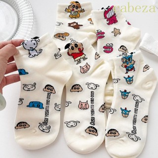 CABEZA蠟筆小新腳踝襪子,星清管器卡通戶外運動中筒襪,襪子日式風格透氣蠟筆小新短襪街頭服飾