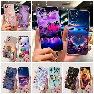 XIAOMI 適用於小米 Redmi Note 10 4G 手機殼 Note 10S 時尚彩繪保護套軟矽膠保護殼適用於