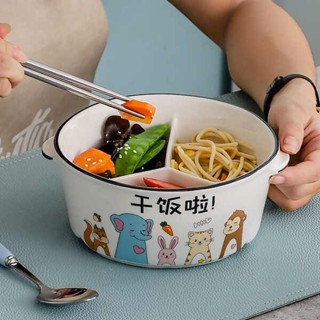 便當盒 便攜微波飯盒 tempat nasi 陶瓷分格飯盒微波爐專用帶蓋密封圓形學生便當盒上班族帶飯保鮮盒