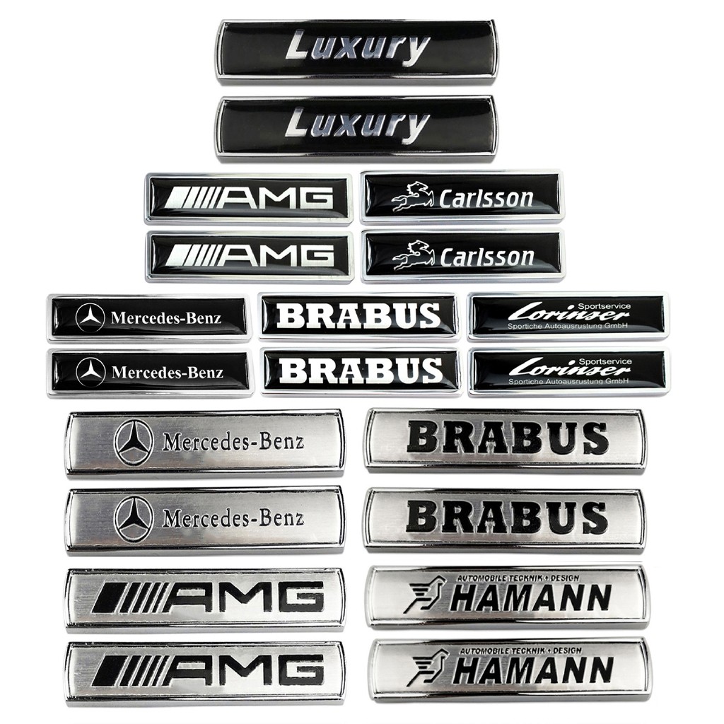 2 件裝 AMG Carlsson Brabus 金屬汽車貼紙汽車車身側面標誌徽章後貼花適用於梅賽德斯奔馳 W210 W