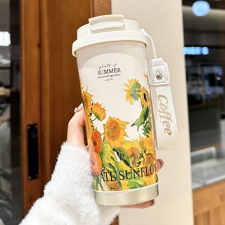 🌜優質低價🌛隨身杯 保溫咖啡杯 保冰杯 咖啡隨行杯 高顏值吸管杯咖啡保溫杯大容量帶提繩 帶鎖扣 帶吸管 保溫杯