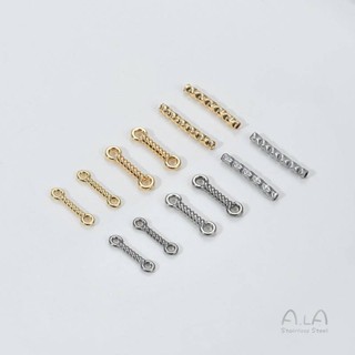 宏雲Hongyun-Ala新品-鈦鋼扭棒雙孔杆不褪色耳飾配件直管diy手鍊項鍊不鏽鋼首飾品配件