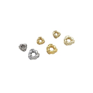 宏雲Hongyun-Ala新品-14K淺金色18K白金保色鑲鋯石扭麻花隔珠花環隔片diy手工飾品配件