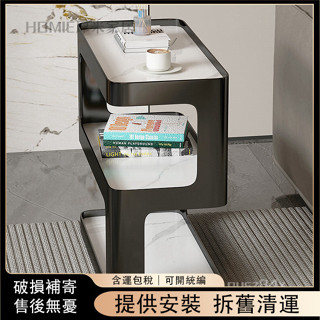輕奢客廳巖板沙發邊幾可移動邊櫃邊桌側高階感置物架小茶幾小桌子 y58