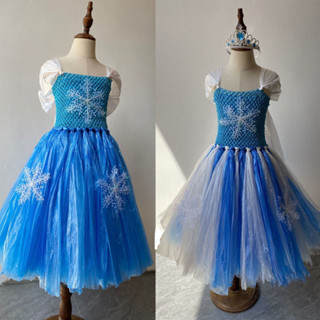 女孩環保服裝兒童時裝走秀DIY材料製作半成品冰雪奇緣手工衣服裙515