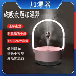 ⭐加濕器 水氧機 香氛機 擴香機 加濕 無線加濕器 桌面磁吸球造型加濕機 小型氛圍燈創意 多功能靜音加濕器 臥室小夜燈S