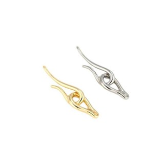 宏雲Hongyun-Ala新品-保色14k包金銅鍍厚金簡約魚鉤形珍珠扣diy手作手鍊項鍊首飾品配件