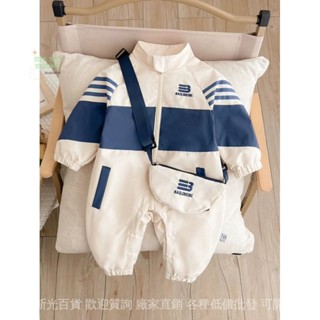 💯蝦皮精選出貨#嬰幼兒衣服春鞦雙層衝鋒衣連體套裝洋氣中小童男女寶寶春裝外套
