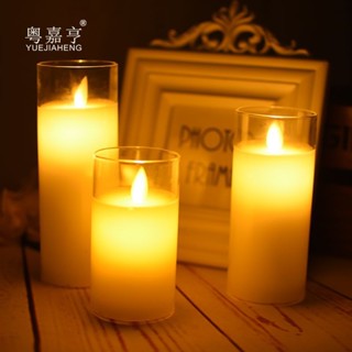 【YOYO】小號玻璃盃搖擺晃動LED電子蠟燭燈生日佈置求愛引路錶白蠟燭創意🎉全館下殺🎉03